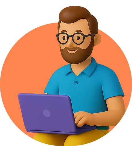 features laptop guy circle